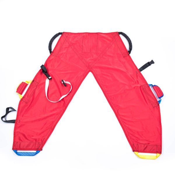 Front of red ProMove hoist sling for disabled children and young adults