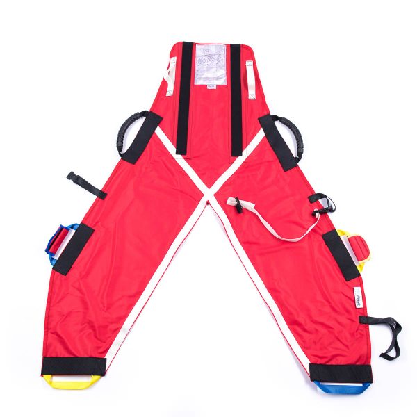 Back of red ProMove hoist sling with head support for disabled children and young adults