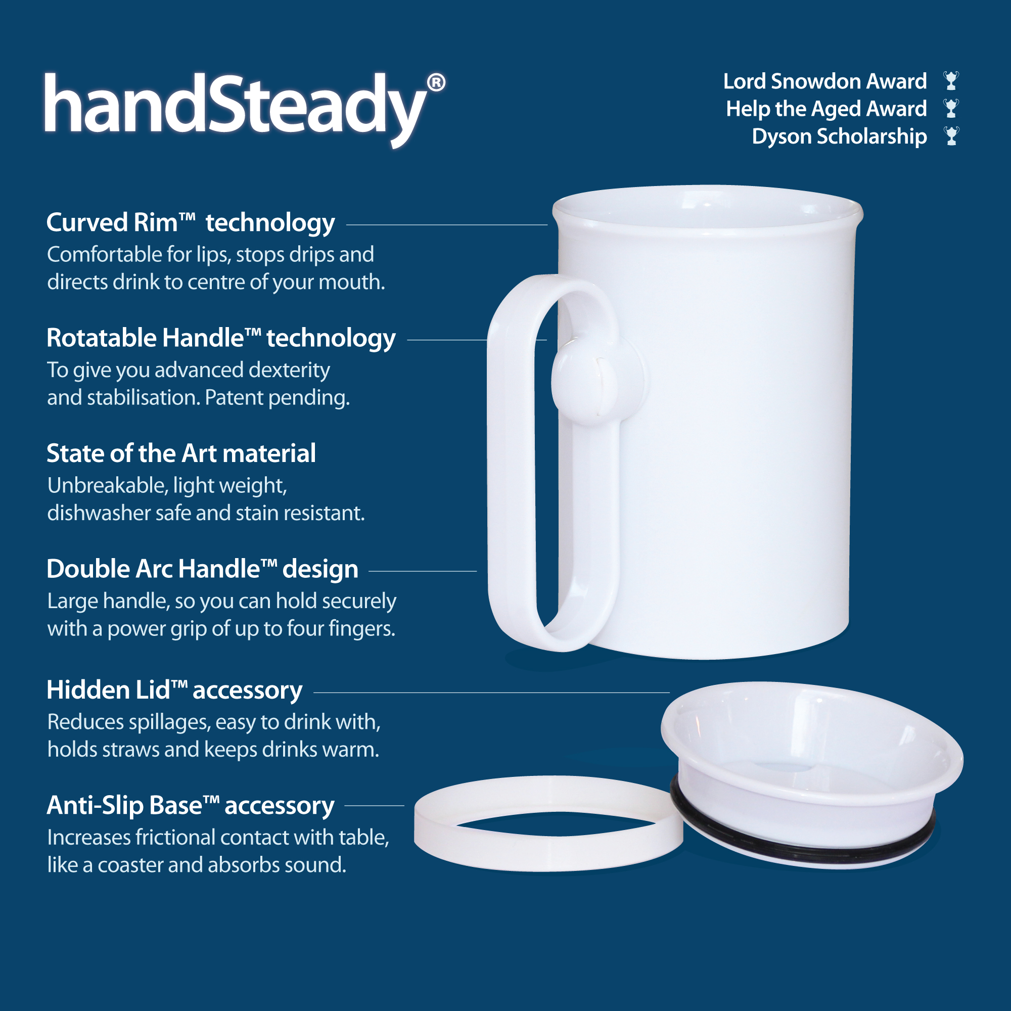 HandSteady Drinks Cup, Drinking Aid For Disabled
