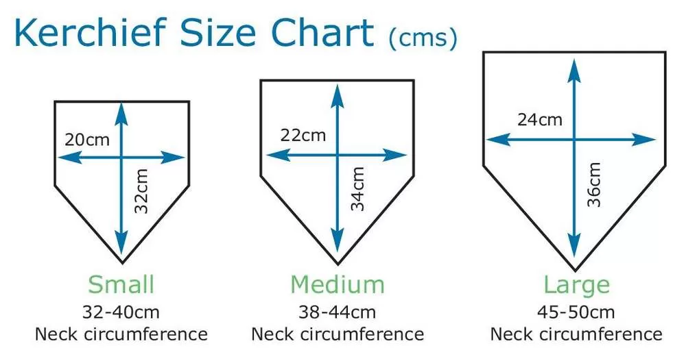 Dimension sizes of Seenin kerchief bib