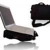 Trabasack Mini wheelchair lap tray and bag with laptop on top