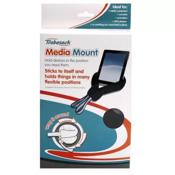 Trabasack Media Mount device stand for wheelchair lap tray