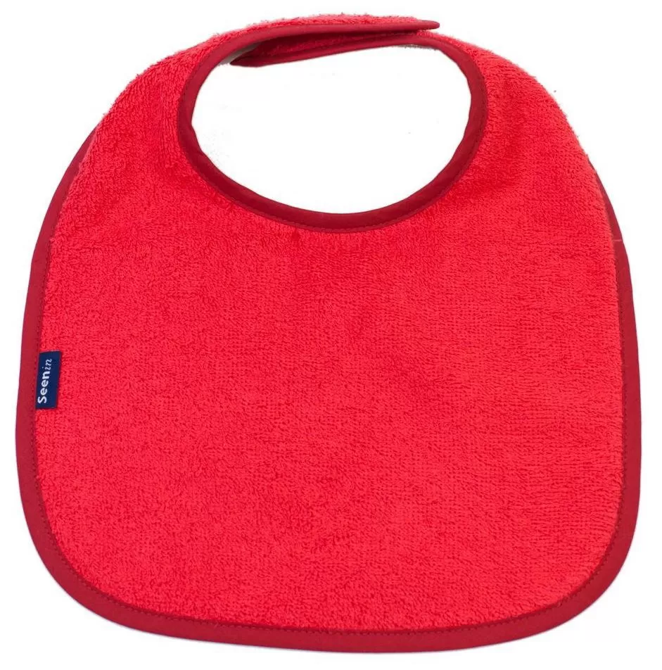 Seenin dribble bib for a disabled child in red