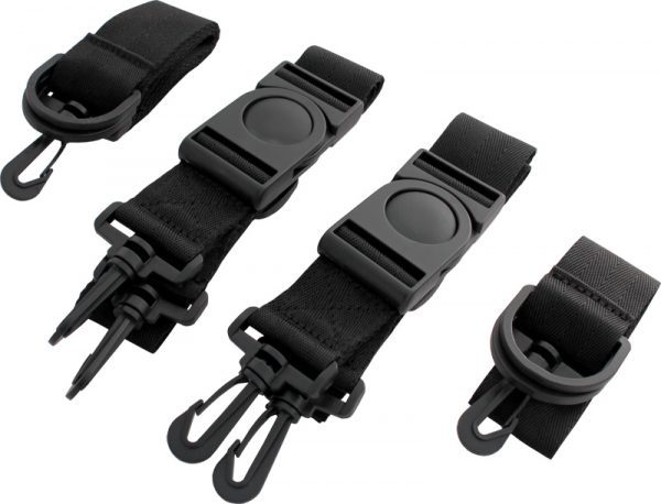 Trabasack wheelchair lap tray and bag button buckle on side straps