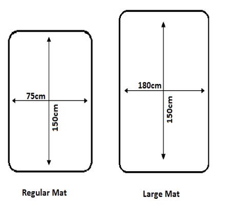 Dimensions of Seenin large and smaller roll-up portable changing mat