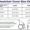 Size chart of Seenin total fleece wheelchair cover