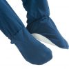 Built-in feet on Seenin children's turquoise and navy zip sleepsuit