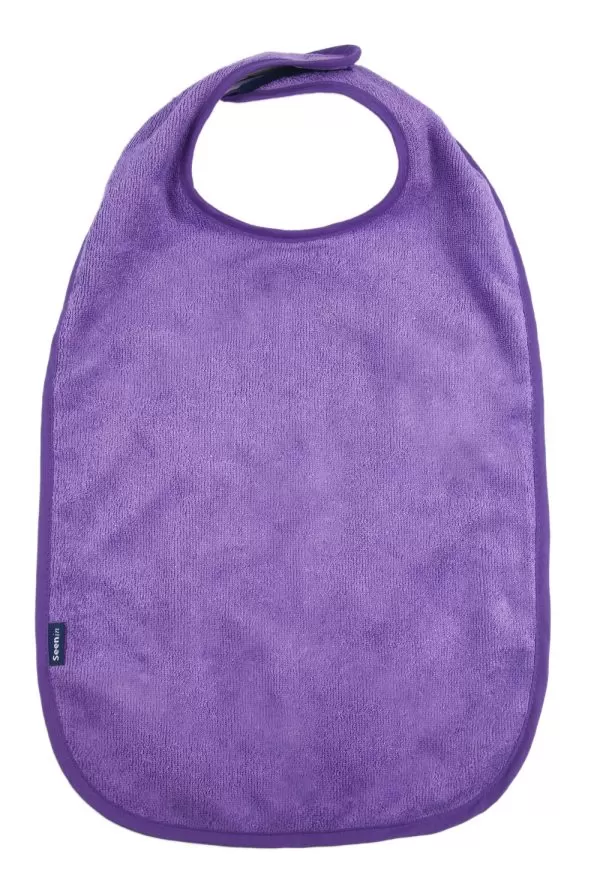 Seenin bamboo feeding apron for disabled adults in purple