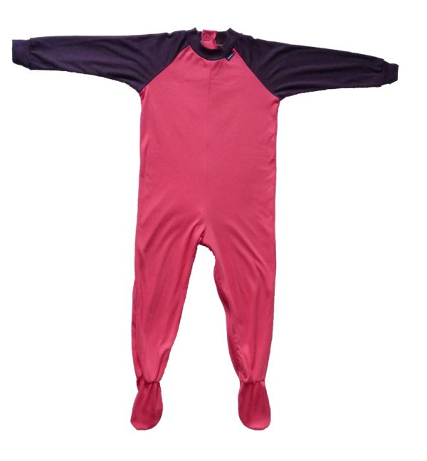 Seenin children's pink and plum zip sleepsuit