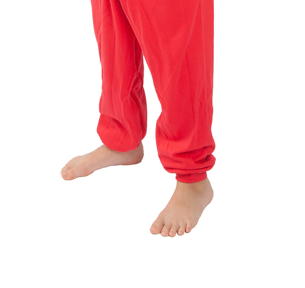Legs of Seenin children's red and navy zip sleepsuit without feet