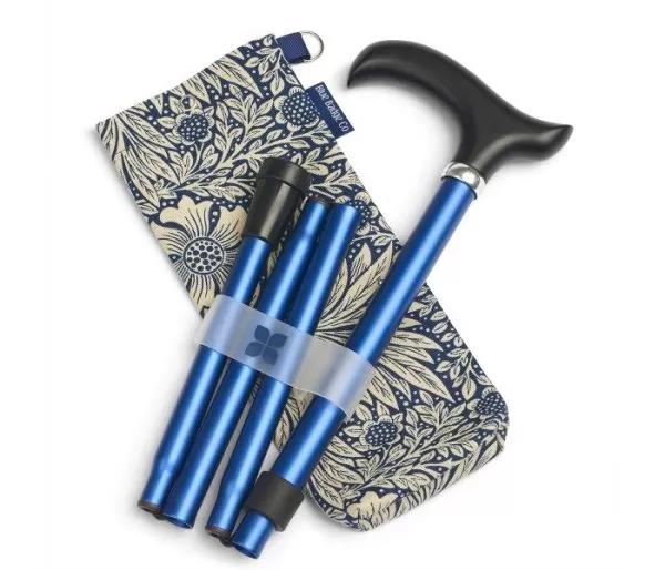 Navy Walking Stick and Marigold Indigo Bag