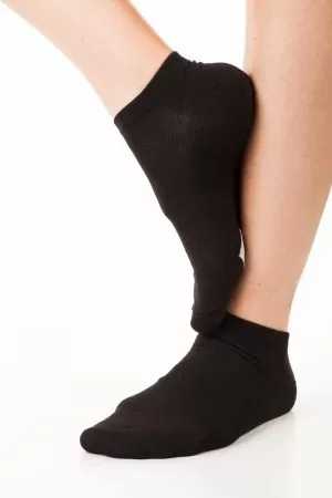 Black socks on white legs