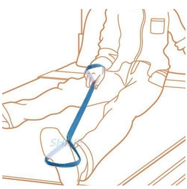 Diagram Showing Leg Lifter being used on a bed.