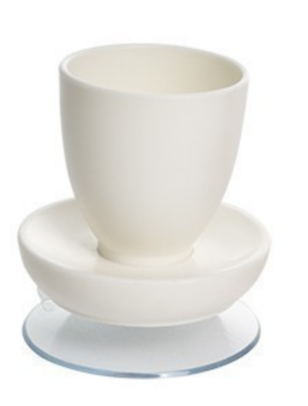 egg cups with suction base white