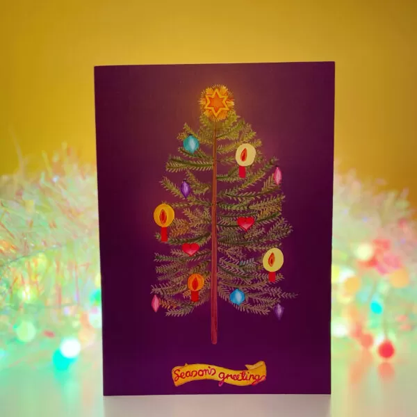 Vintage-style angel and tree handmade Christmas cards - Image 3
