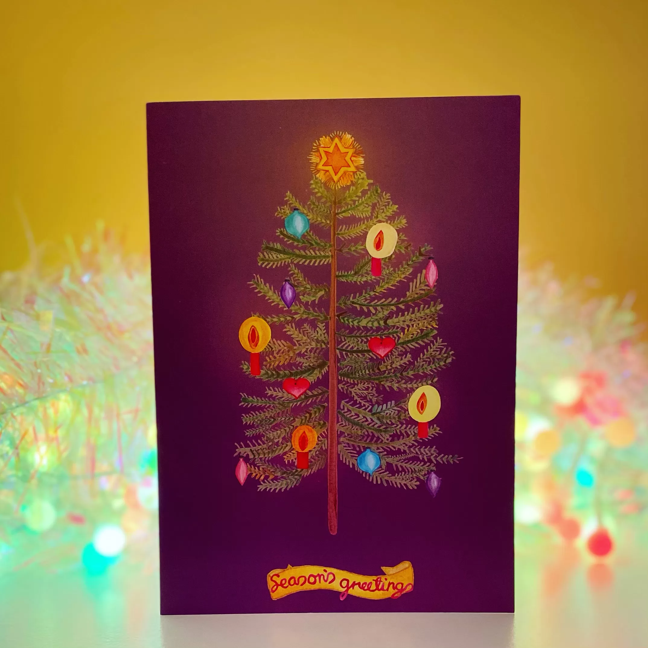 Vintage-style angel and tree handmade Christmas cards - Image 3