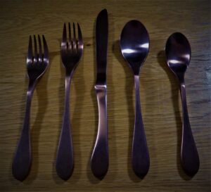 Knork 5 piece cutlery set Antique Copper Titanium