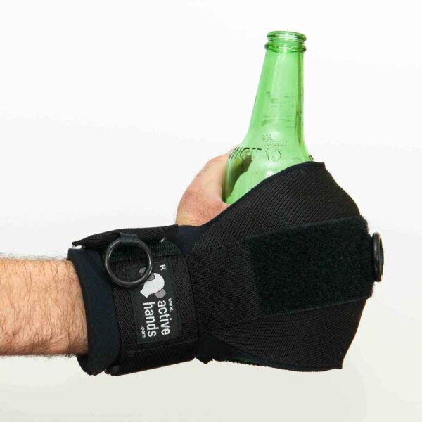 Active Hands general purpose gripping aid gripping a glass bottle