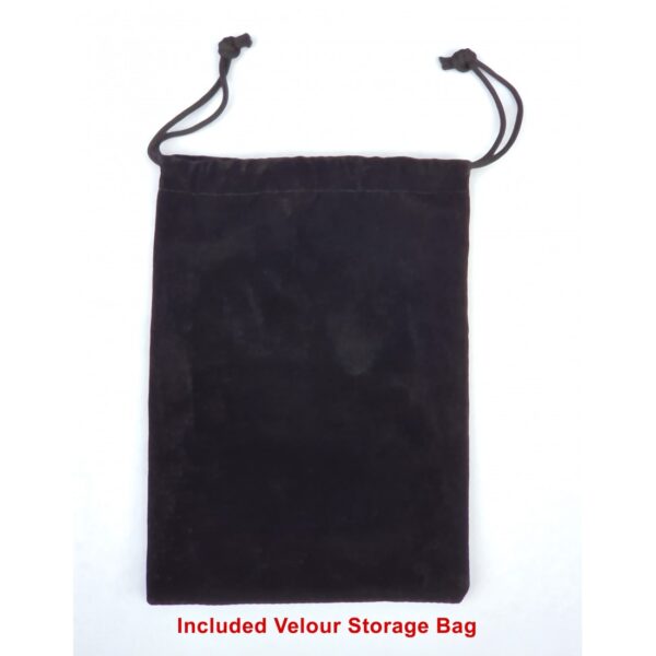 "included velour storage bag"