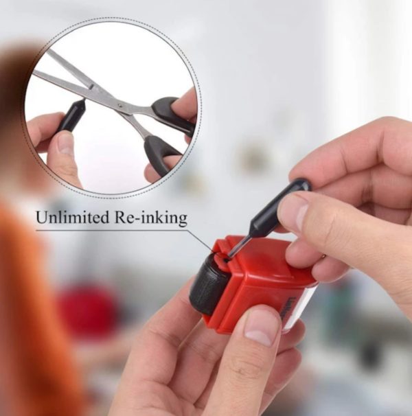 Image showing the reinking of the red legi liner "unlimited re-inking"