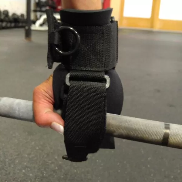 Limb difference aid being used to lift a weight