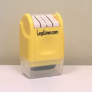 yellow legi liner atop a desk