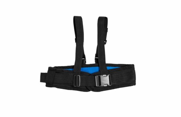 the rear of the ableharness in blue