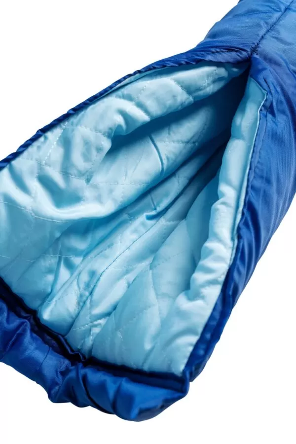 the inside of the blue padded armrest