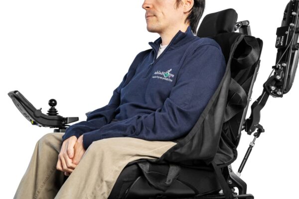 ablemove founder sitting in the ablemove lite