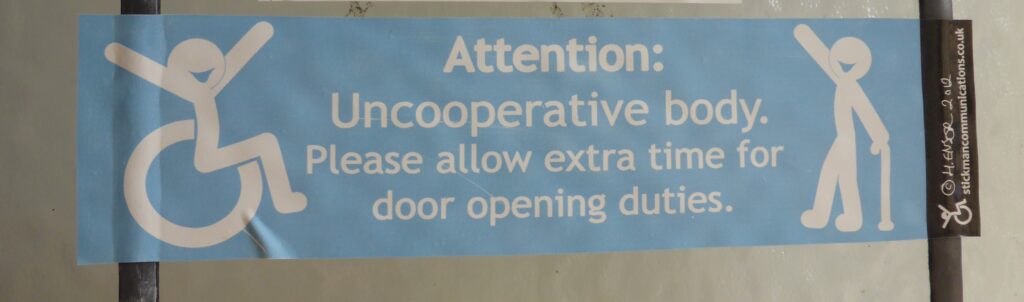 Extra time for door opening disabled sign