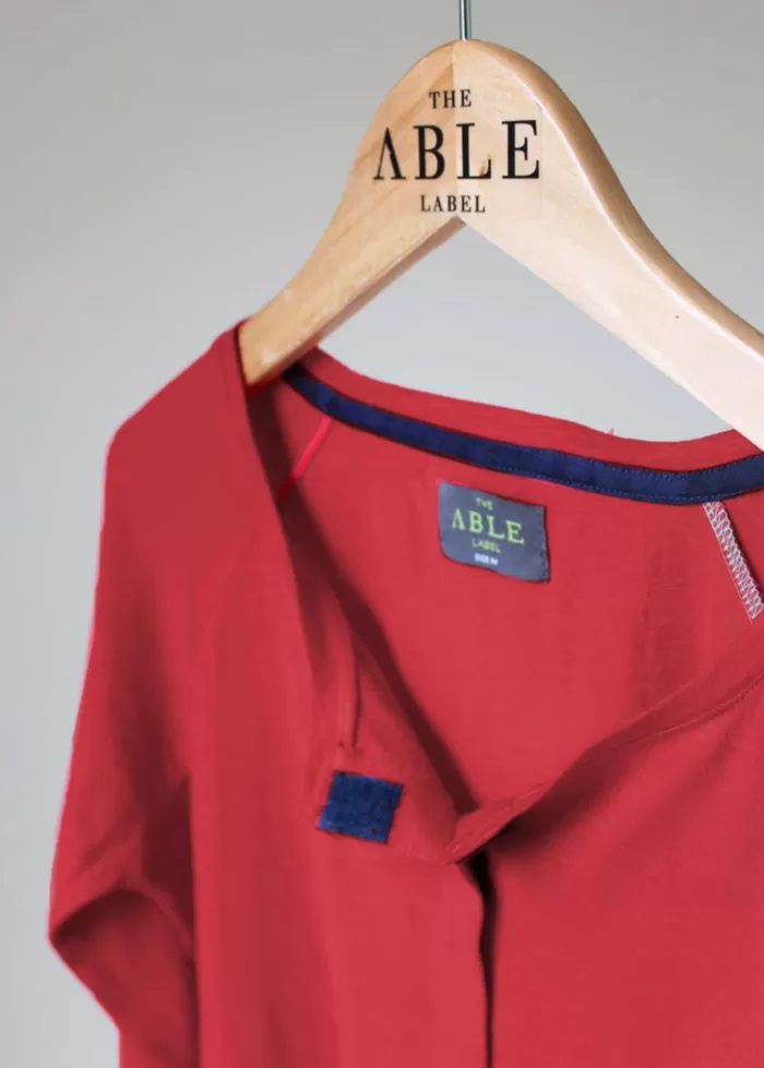 able label hibiscus close up with velcro fastenings