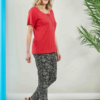 Women's Tabatha cotton short sleeve velcro adaptive tee - Hibiscus Red - Image 2
