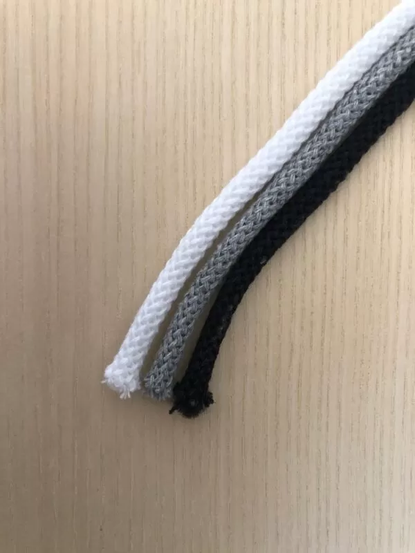 swinging tea tray cord colours. White, grey and black