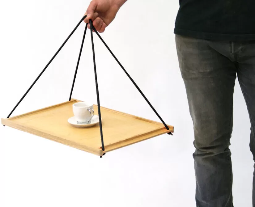 Griffin and Sinclair Swinging tea tray. One handed tea tray. Tipsi Tray alternative UK