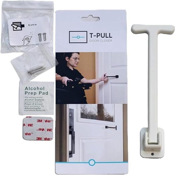 white pull closer for wheelchair users showing packaging and extras