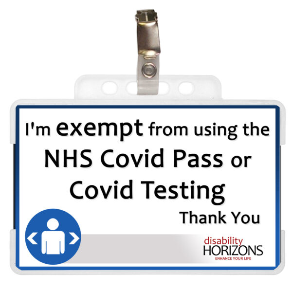 Covid pass exemption card side 1"I'm exempt from using the NHS covid pass or covid test"