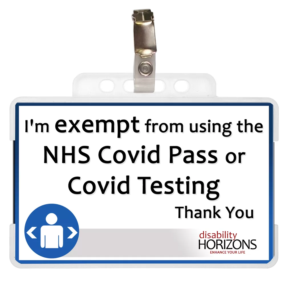 Covid pass exemption card side 1"I'm exempt from using the NHS covid pass or covid test"