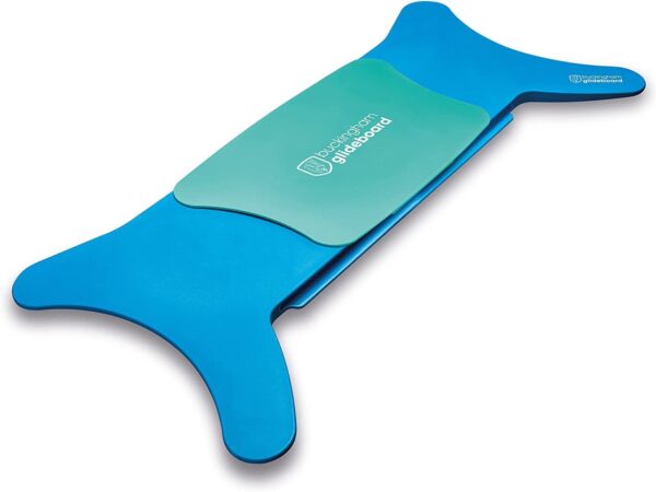 blue and green glideboard transfer board