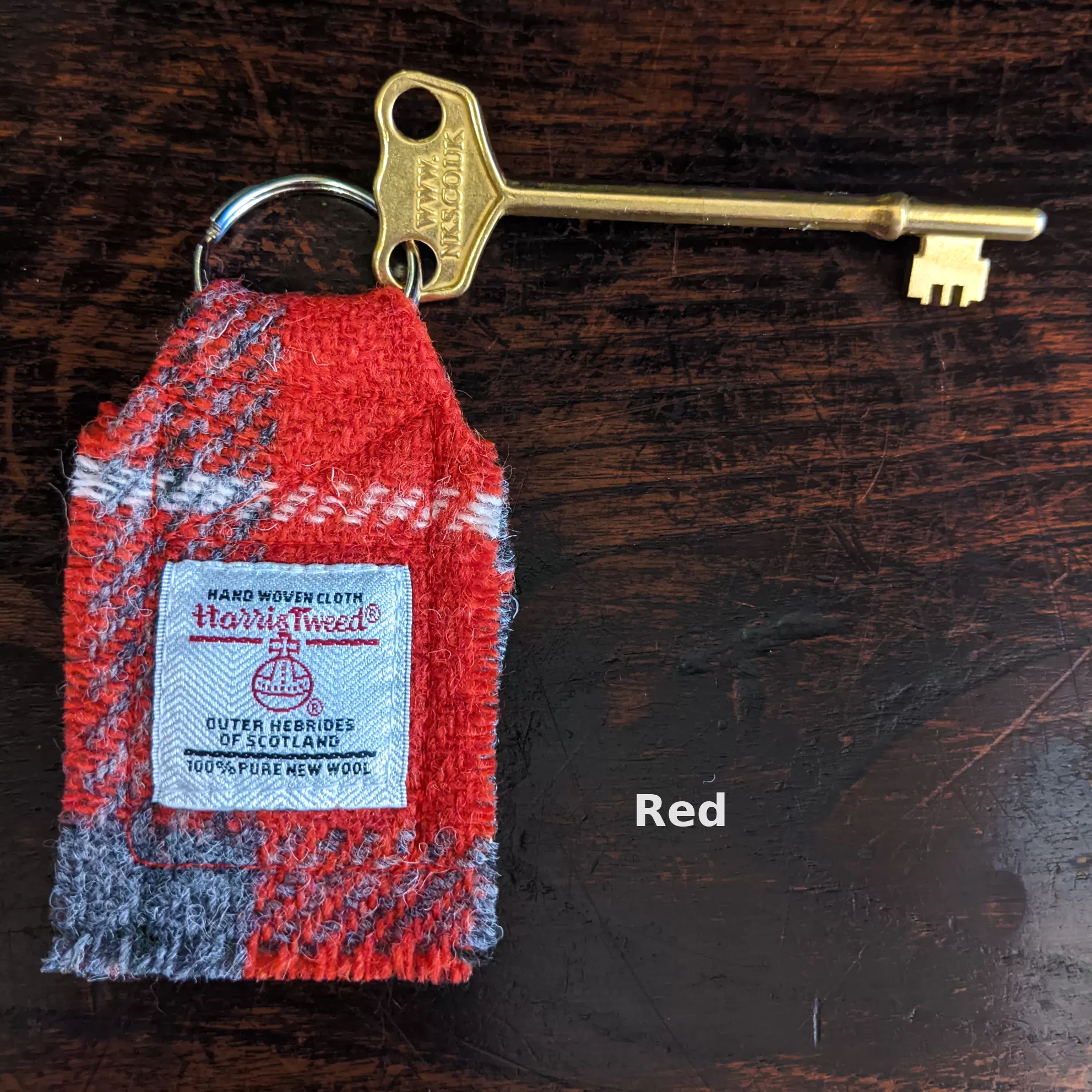 Red harris tweed keyfob with genuine RADAR key