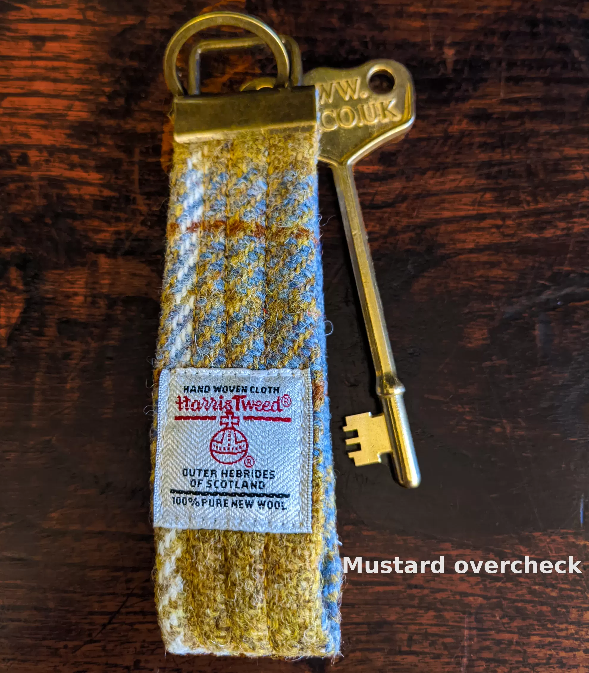 Brass RADAR key with Harris Tweed looped key fob - large head | The RADAR Key Company - Image 10