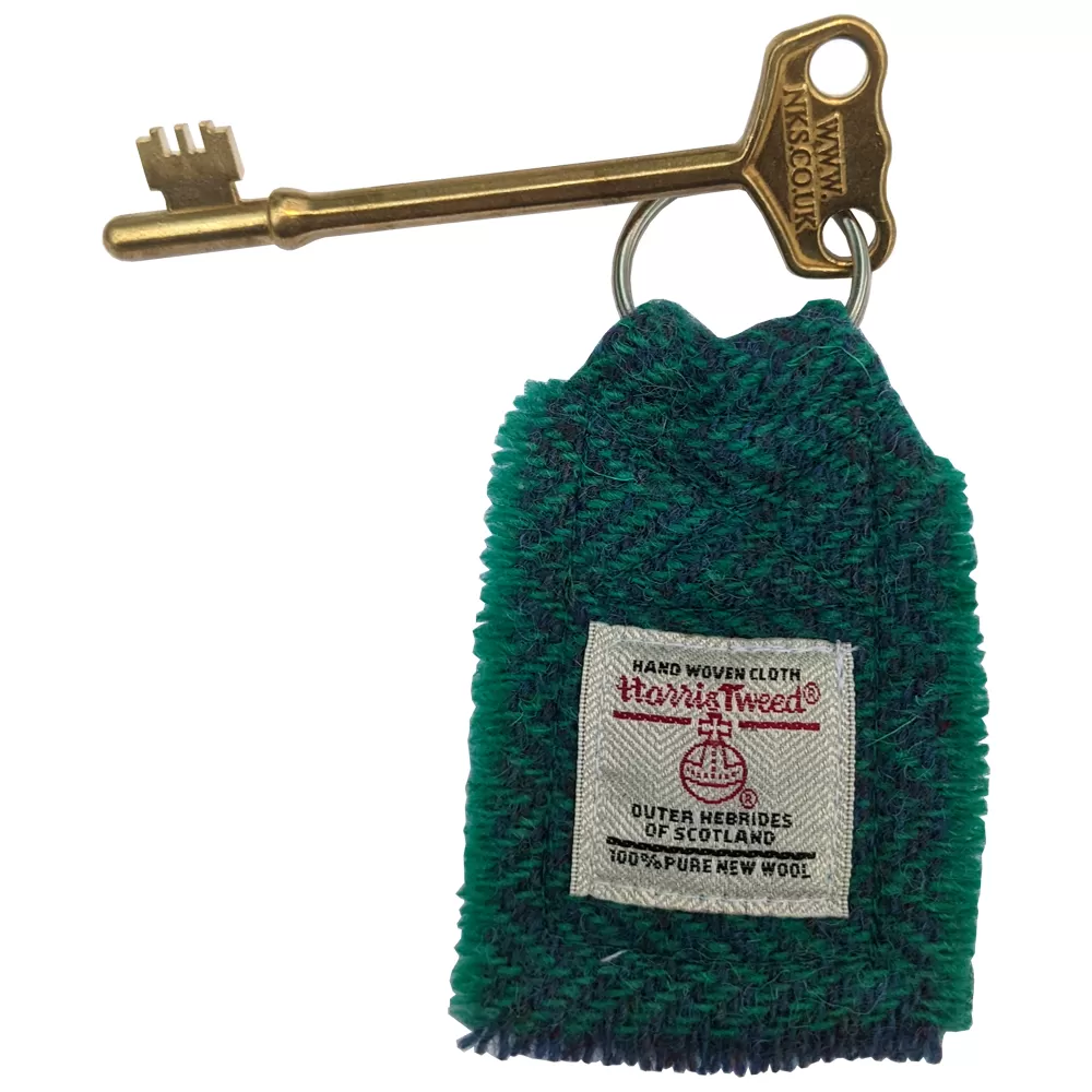 Brass RADAR key with Harris Tweed key fob - small head | The RADAR Key Company - Image 4