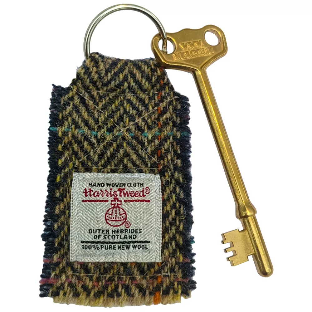 Brass RADAR key with Harris Tweed key fob - small head | The RADAR Key Company - Image 5