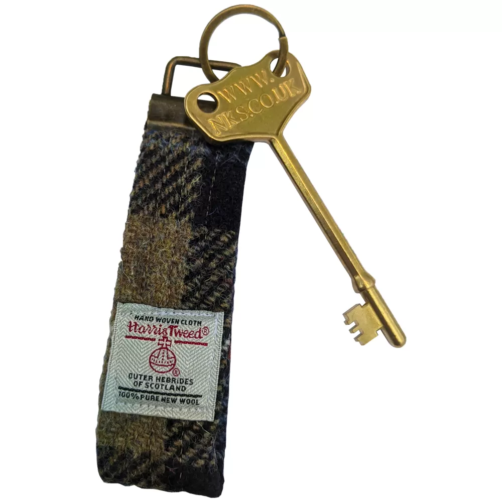 Brass RADAR key with Harris Tweed looped key fob - large head | The RADAR Key Company - Image 5