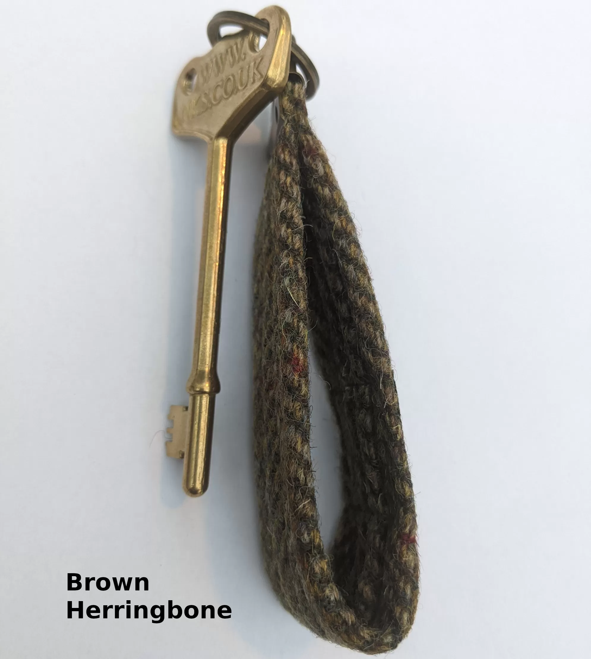 Brass RADAR key with Harris Tweed looped key fob - large head | The RADAR Key Company - Image 9