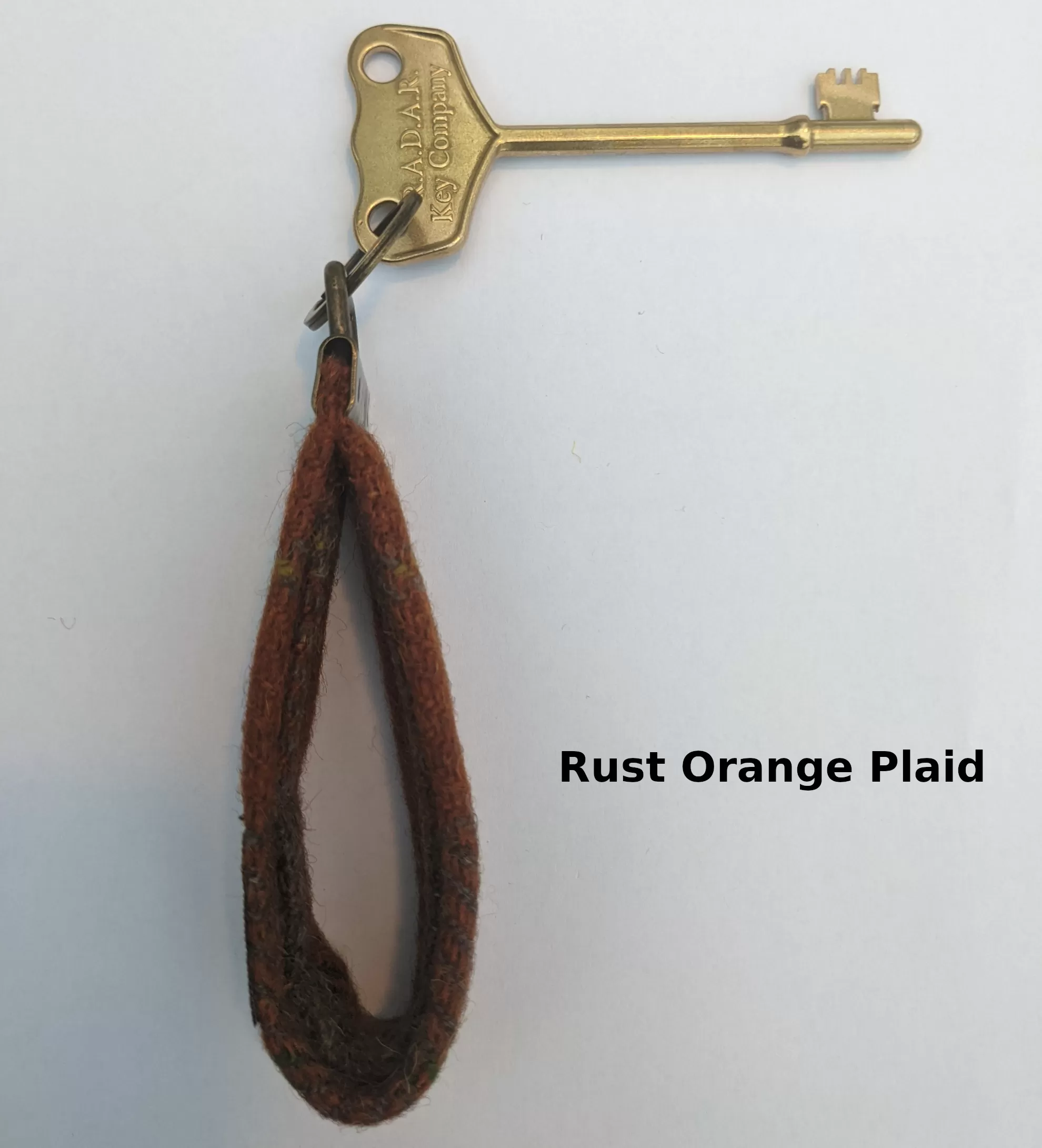 Brass RADAR key with Harris Tweed looped key fob - large head | The RADAR Key Company - Image 8