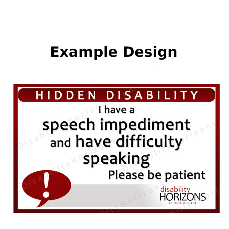 Speech Impediment Awareness Card Disability Horizons Shop