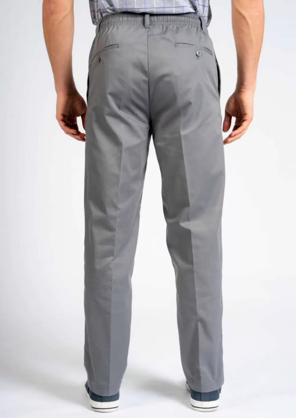 Men's Aubrey straight fit elastic waist adaptive pull-on trousers - Grey - Image 4