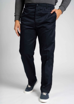 Men's Aubrey straight fit elastic waist adaptive pull-on trousers - Navy