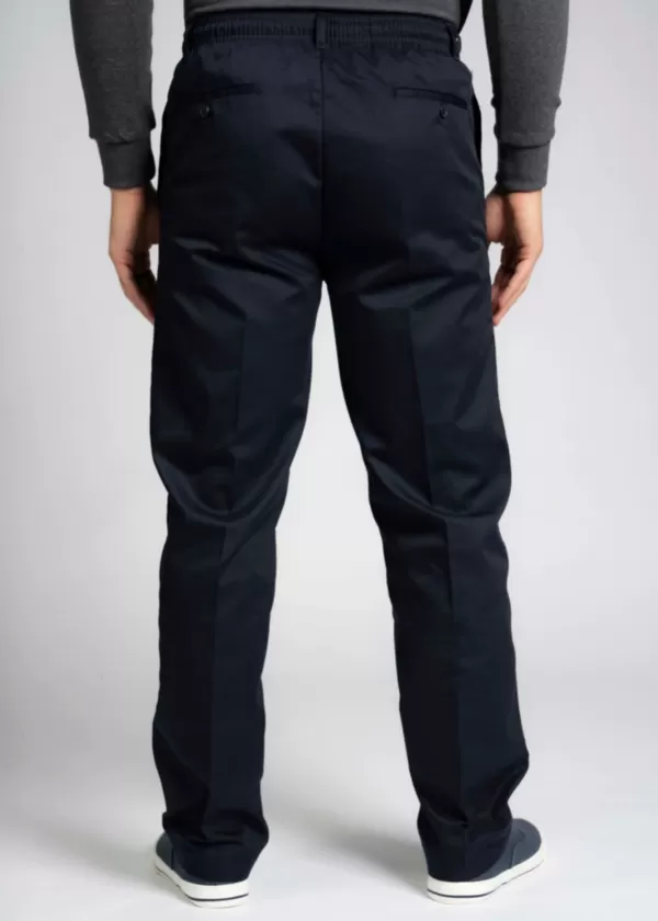 Men's Aubrey straight fit elastic waist adaptive pull-on trousers - Navy - Image 4