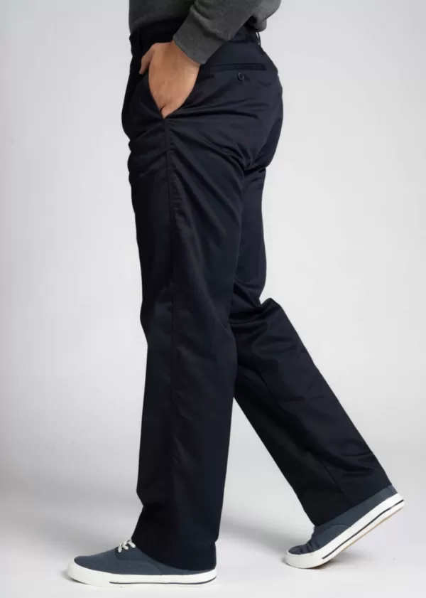 Men's Aubrey straight fit elastic waist adaptive pull-on trousers - Navy - Image 2